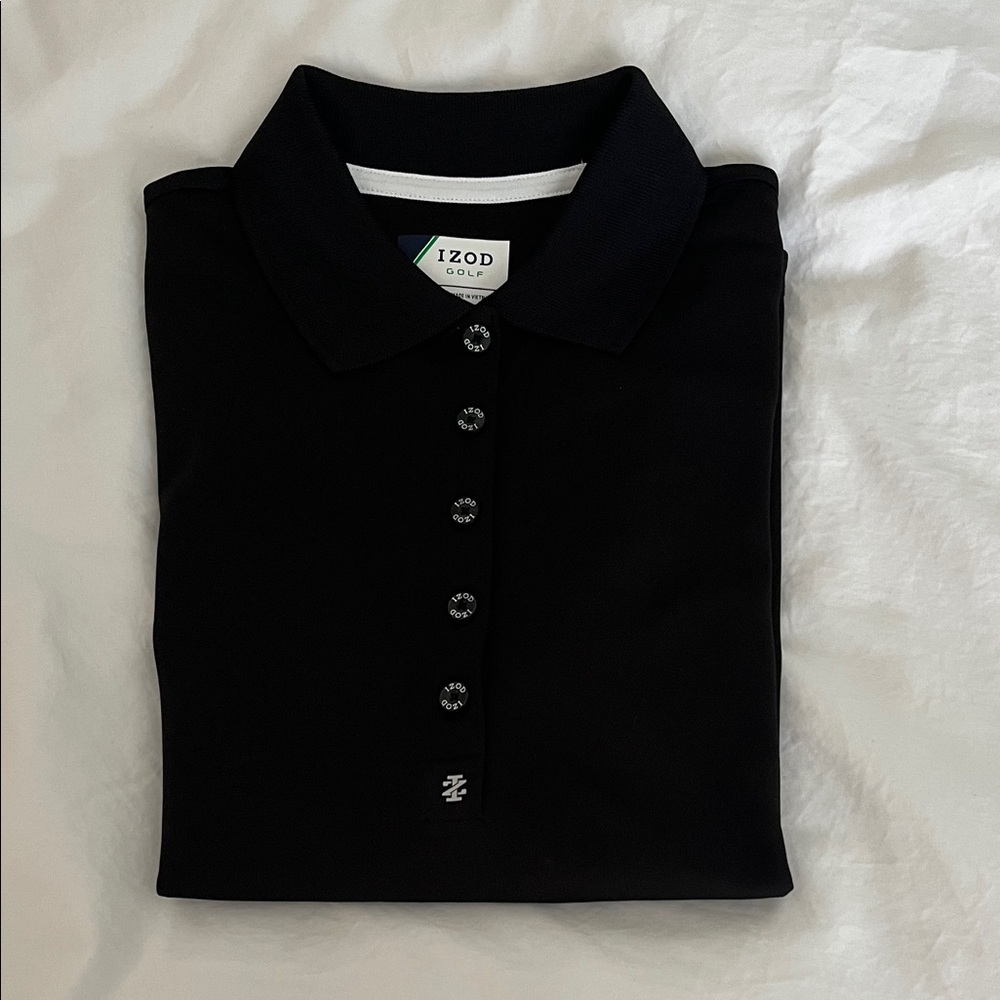 IZOD Women’s Polo Golf Shirt in Classic Black Size Med
